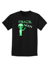 Peace Man Alien Childrens Dark T-Shirt-Childrens T-Shirt-TooLoud-Black-X-Small-Davson Sales