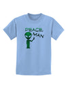 Peace Man Alien Childrens T-Shirt-Childrens T-Shirt-TooLoud-Light-Blue-X-Small-Davson Sales