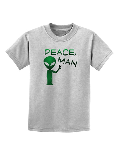 Peace Man Alien Childrens T-Shirt-Childrens T-Shirt-TooLoud-AshGray-X-Small-Davson Sales