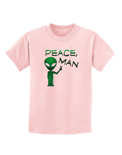 Peace Man Alien Childrens T-Shirt-Childrens T-Shirt-TooLoud-PalePink-X-Small-Davson Sales