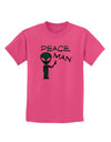Peace Man Alien Childrens T-Shirt-Childrens T-Shirt-TooLoud-Sangria-X-Small-Davson Sales