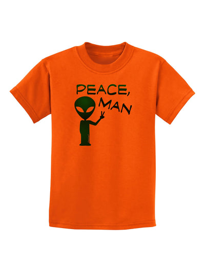 Peace Man Alien Childrens T-Shirt-Childrens T-Shirt-TooLoud-Orange-X-Small-Davson Sales