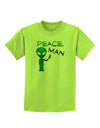 Peace Man Alien Childrens T-Shirt-Childrens T-Shirt-TooLoud-Lime-Green-X-Small-Davson Sales