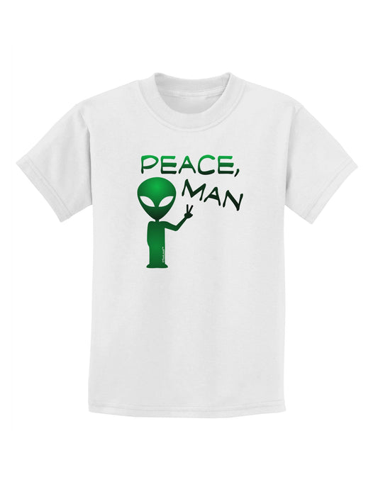 Peace Man Alien Childrens T-Shirt-Childrens T-Shirt-TooLoud-White-X-Small-Davson Sales
