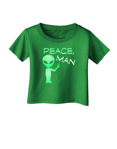 Peace Man Alien Infant T-Shirt Dark-Infant T-Shirt-TooLoud-Clover-Green-06-Months-Davson Sales