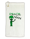 Peace Man Alien Micro Terry Gromet Golf Towel 16 x 25 inch-Golf Towel-TooLoud-White-Davson Sales