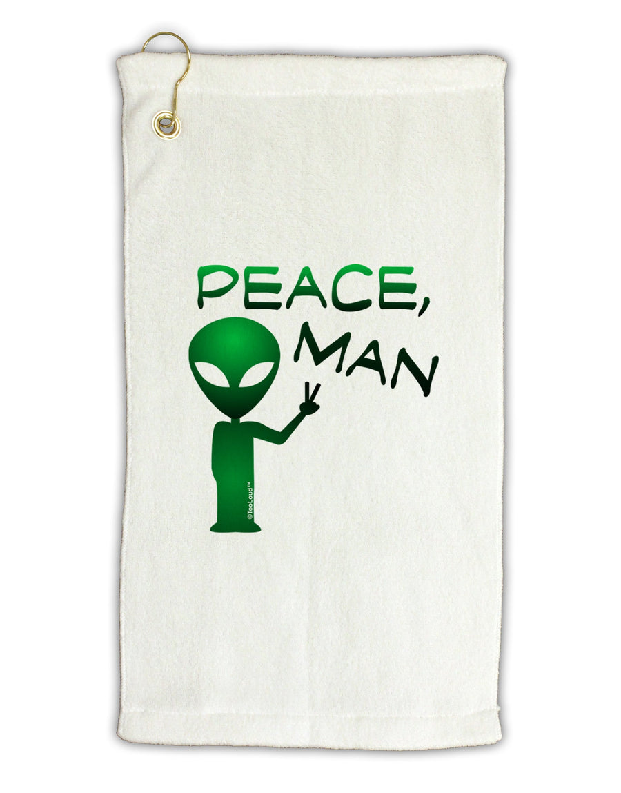 Peace Man Alien Micro Terry Gromet Golf Towel 16 x 25 inch-Golf Towel-TooLoud-White-Davson Sales