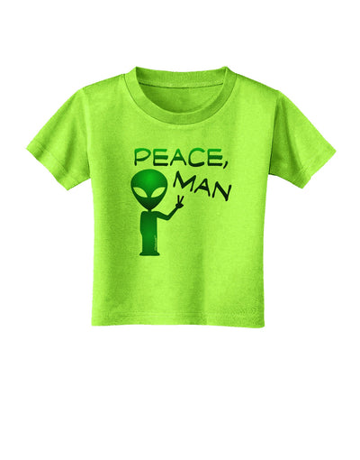 Peace Man Alien Toddler T-Shirt-Toddler T-Shirt-TooLoud-Lime-Green-2T-Davson Sales