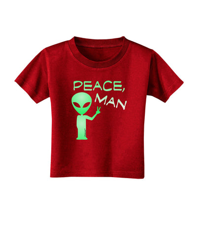 Peace Man Alien Toddler T-Shirt Dark-Toddler T-Shirt-TooLoud-Red-2T-Davson Sales