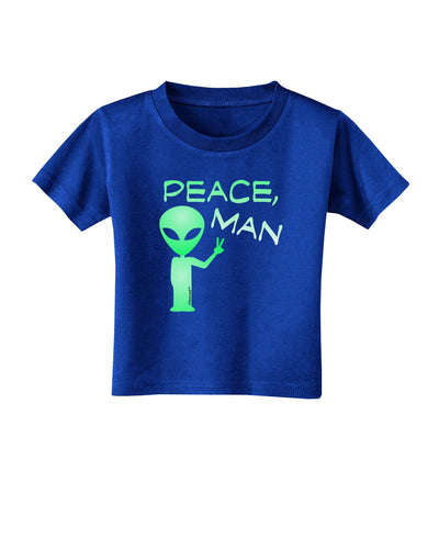 Peace Man Alien Toddler T-Shirt Dark-Toddler T-Shirt-TooLoud-Royal-Blue-2T-Davson Sales