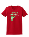 Peace Man Alien Womens Dark T-Shirt-TooLoud-Red-X-Small-Davson Sales