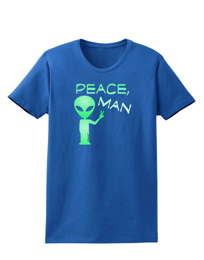 Peace Man Alien Womens Dark T-Shirt-TooLoud-Royal-Blue-X-Small-Davson Sales