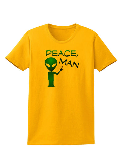 Peace Man Alien Womens T-Shirt-Womens T-Shirt-TooLoud-Gold-X-Small-Davson Sales