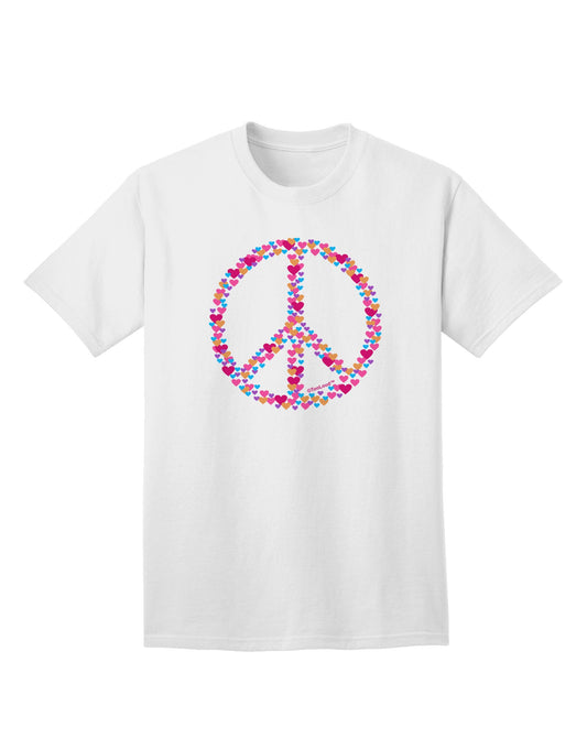 Peace Sign Hearts Adult T-Shirt: Expressive Casual Wear for the Modern Individual-Mens T-shirts-TooLoud-White-Small-Davson Sales