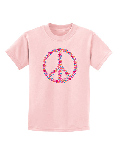 Peace Sign Hearts Childrens T-Shirt-Childrens T-Shirt-TooLoud-PalePink-X-Small-Davson Sales