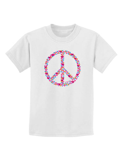 Peace Sign Hearts Childrens T-Shirt-Childrens T-Shirt-TooLoud-White-X-Small-Davson Sales