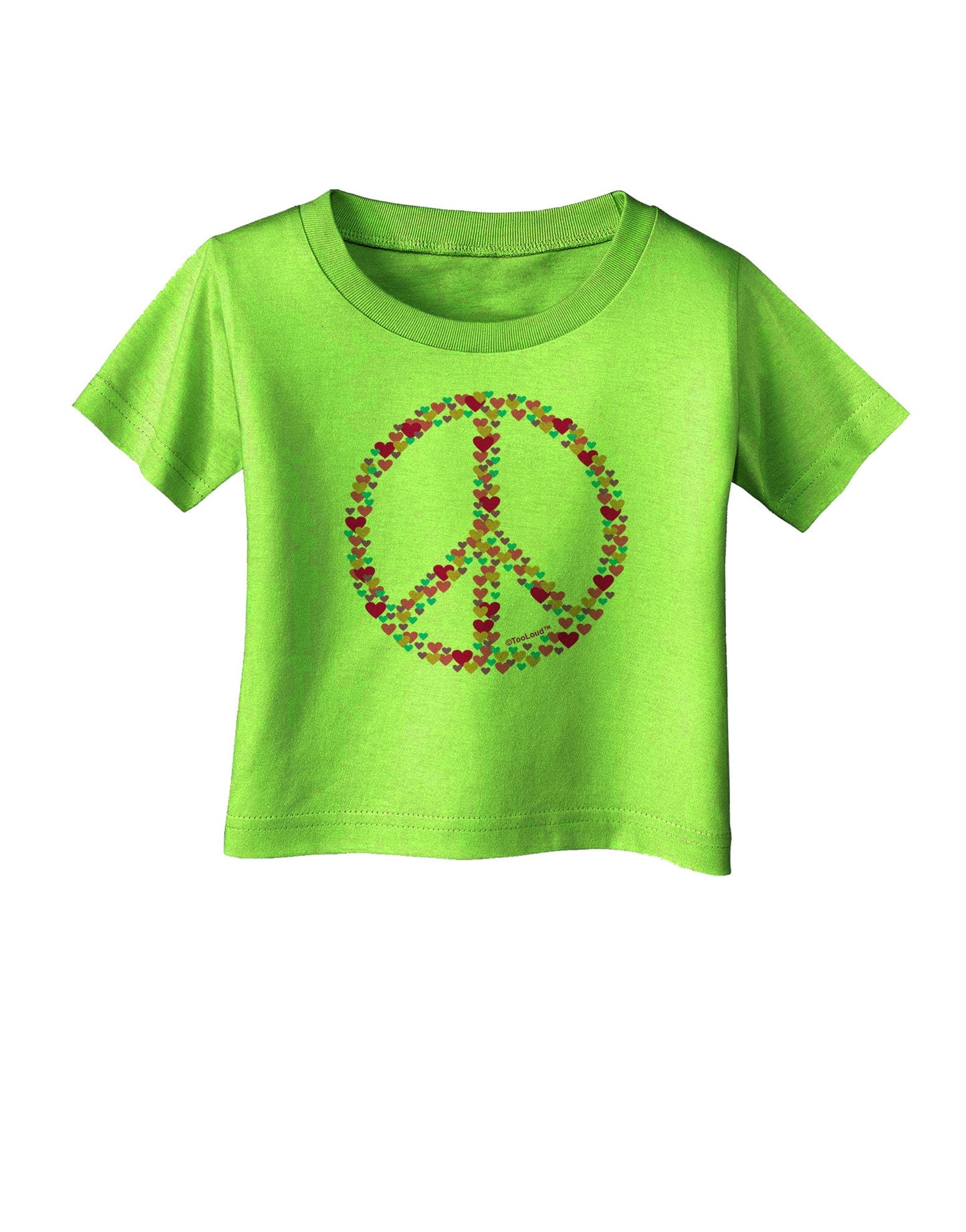 Peace Sign Hearts Infant T-Shirt-Infant T-Shirt-TooLoud-Lime-Green-06-Months-Davson Sales
