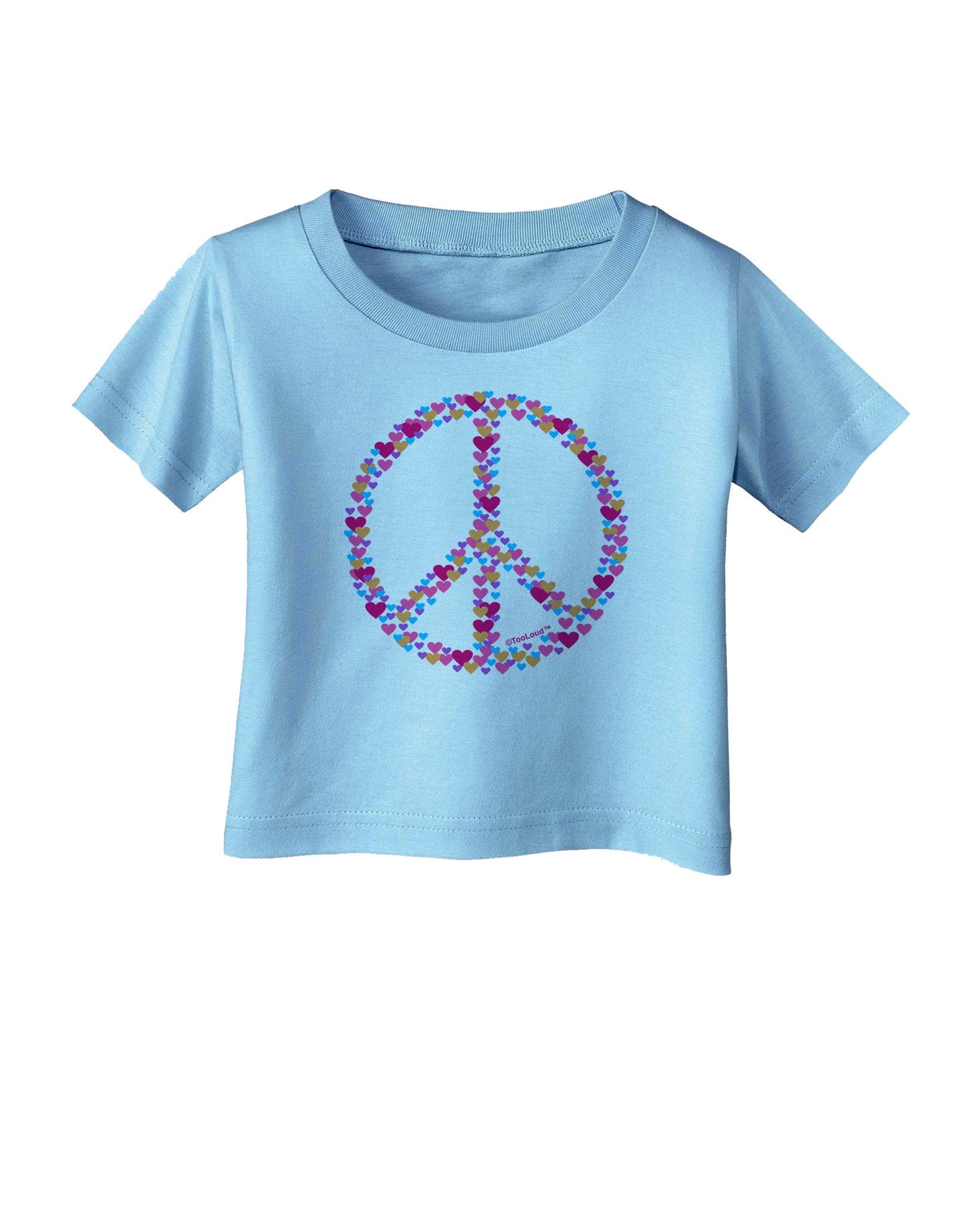 Peace Sign Hearts Infant T-Shirt-Infant T-Shirt-TooLoud-Aquatic-Blue-06-Months-Davson Sales