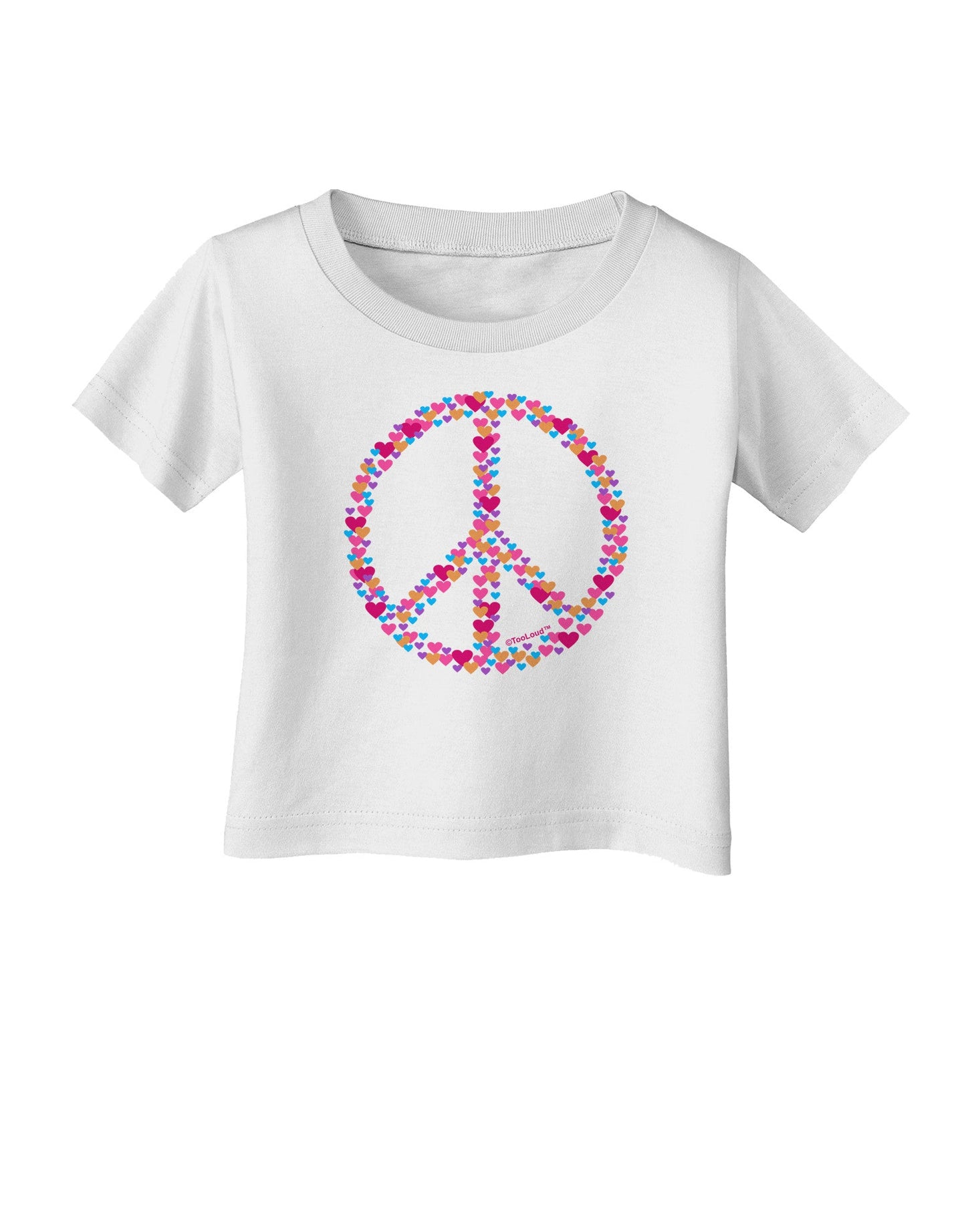 Peace Sign Hearts Infant T-Shirt-Infant T-Shirt-TooLoud-White-06-Months-Davson Sales