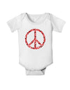 Peace Sign Hearts Red Baby Romper Bodysuit-Baby Romper-TooLoud-White-06-Months-Davson Sales