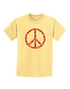 Peace Sign Hearts Red Childrens T-Shirt-Childrens T-Shirt-TooLoud-Daffodil-Yellow-X-Small-Davson Sales