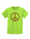 Peace Sign Hearts Red Childrens T-Shirt-Childrens T-Shirt-TooLoud-Lime-Green-X-Small-Davson Sales