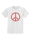 Peace Sign Hearts Red Childrens T-Shirt-Childrens T-Shirt-TooLoud-White-X-Small-Davson Sales