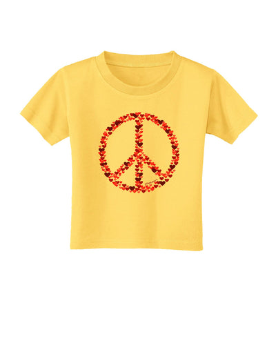 Peace Sign Hearts Red Toddler T-Shirt-Toddler T-Shirt-TooLoud-Yellow-2T-Davson Sales