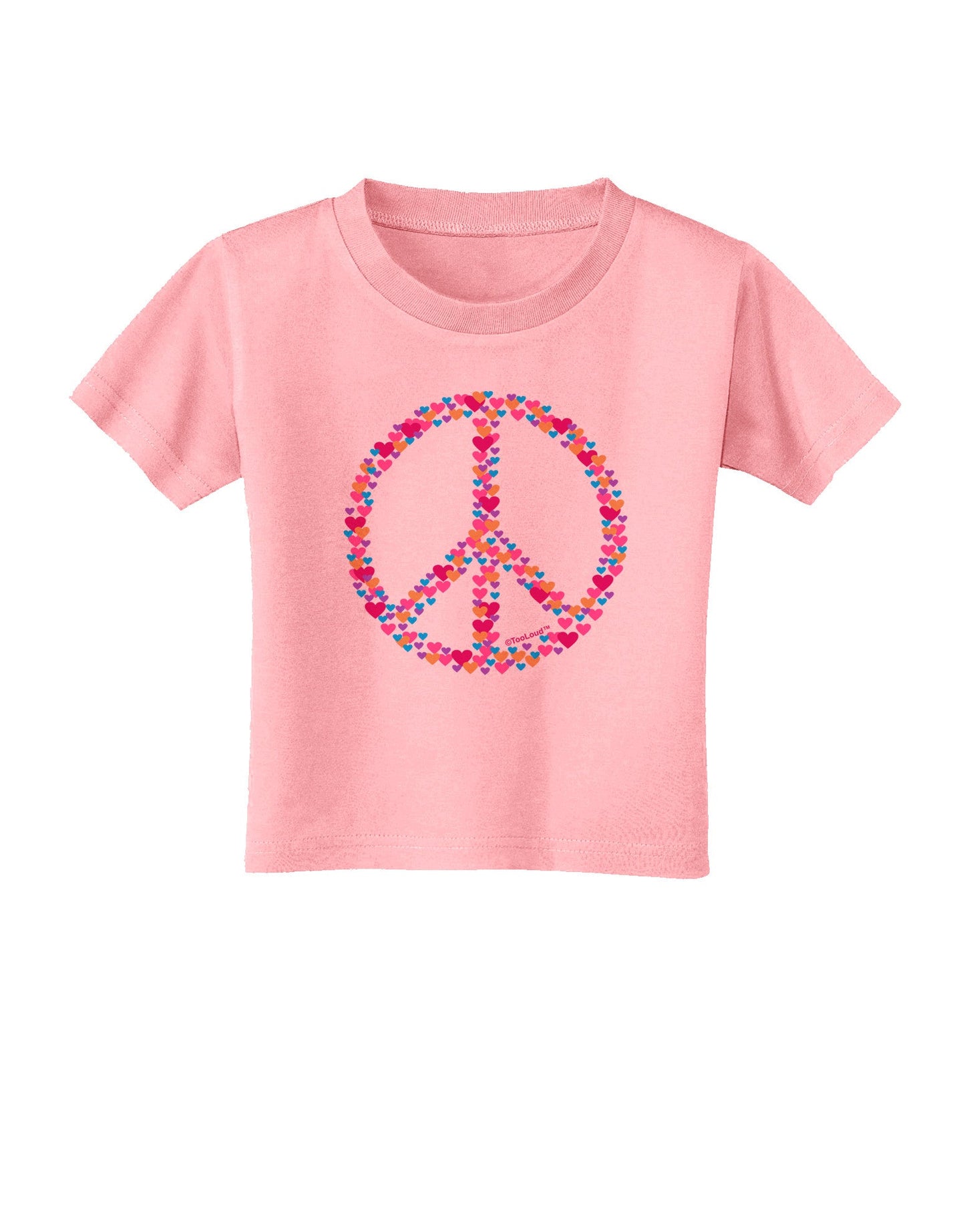 Peace Sign Hearts Toddler T-Shirt-Toddler T-Shirt-TooLoud-Candy-Pink-2T-Davson Sales