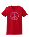 Peace Sign Hearts Womens Dark T-Shirt-TooLoud-Red-X-Small-Davson Sales