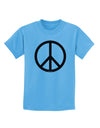 Peace Sign Symbol Childrens T-Shirt-Childrens T-Shirt-TooLoud-Aquatic-Blue-X-Small-Davson Sales