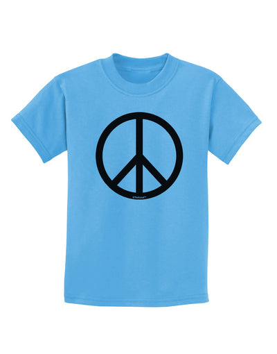 Peace Sign Symbol Childrens T-Shirt-Childrens T-Shirt-TooLoud-Aquatic-Blue-X-Small-Davson Sales