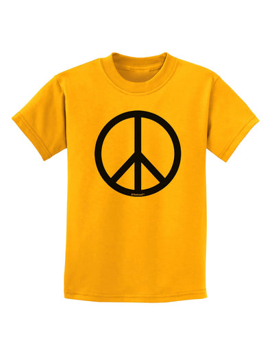 Peace Sign Symbol Childrens T-Shirt-Childrens T-Shirt-TooLoud-Gold-X-Small-Davson Sales