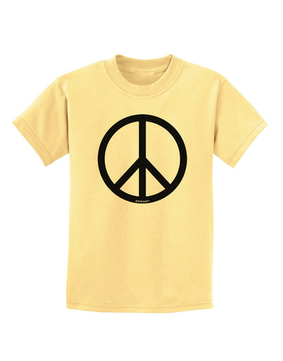 Peace Sign Symbol Childrens T-Shirt-Childrens T-Shirt-TooLoud-Daffodil-Yellow-X-Small-Davson Sales