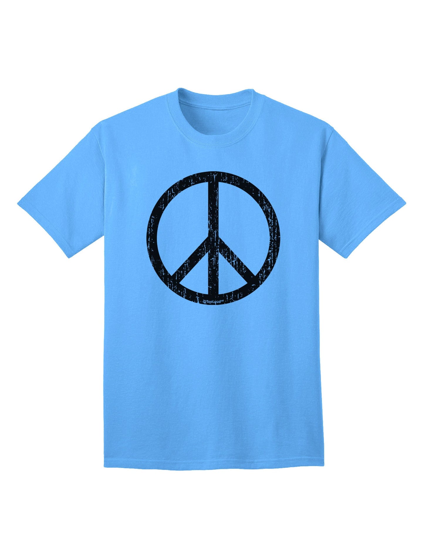 Peace Sign Symbol - Distressed Adult T-Shirt-Mens T-Shirt-TooLoud-Aquatic-Blue-Small-Davson Sales
