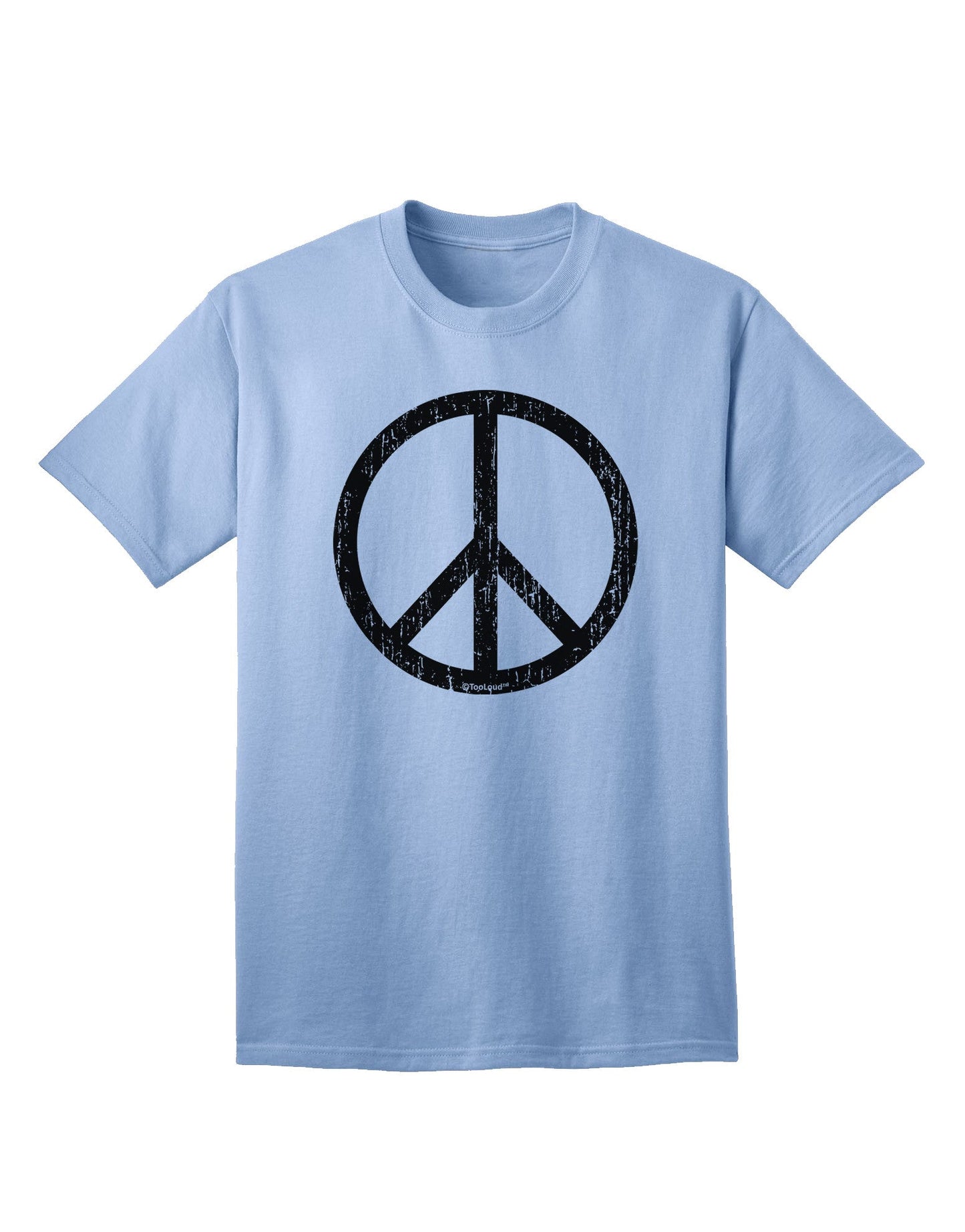 Peace Sign Symbol - Distressed Adult T-Shirt-Mens T-Shirt-TooLoud-Light-Blue-Small-Davson Sales