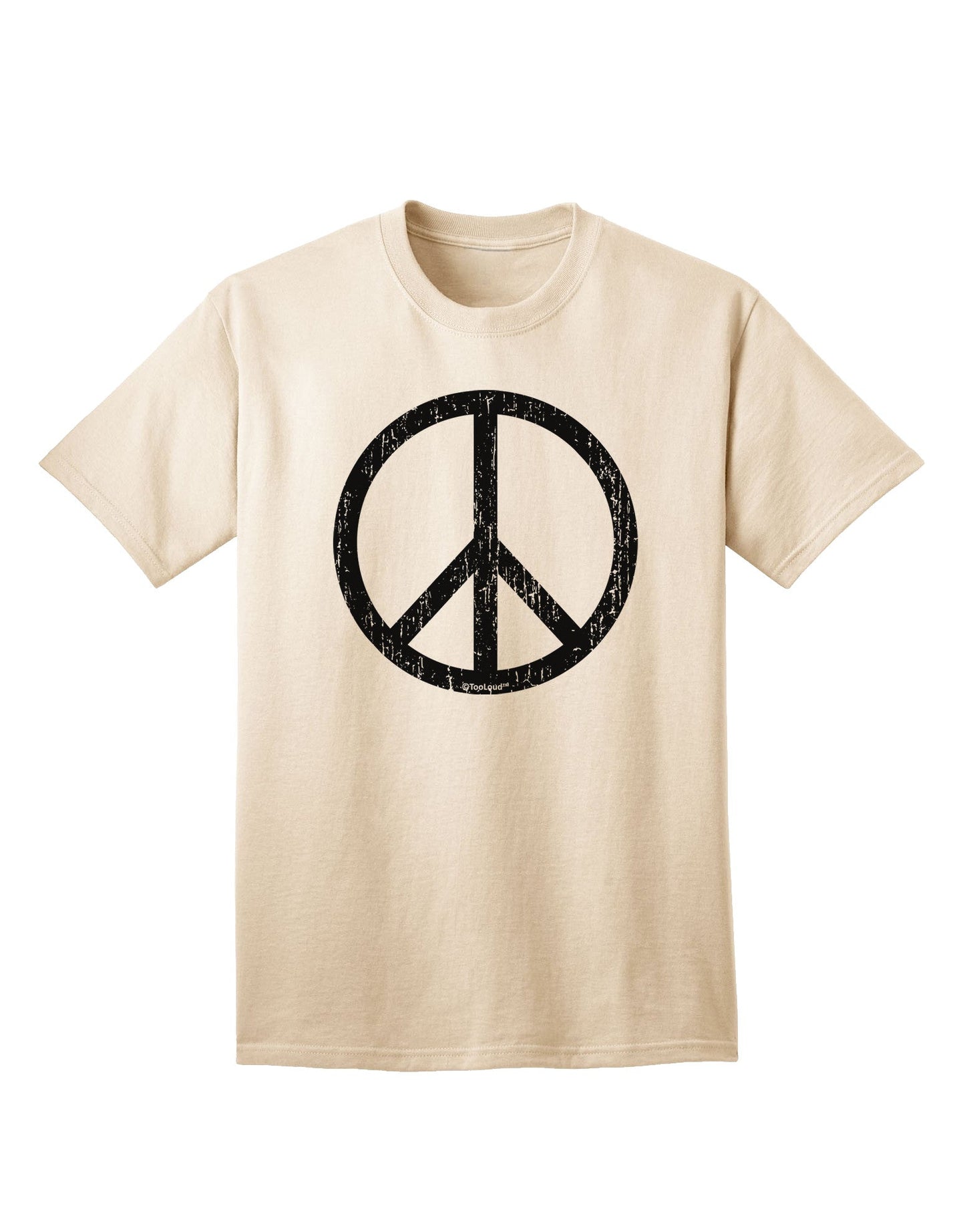 Peace Sign Symbol - Distressed Adult T-Shirt-Mens T-Shirt-TooLoud-Natural-Small-Davson Sales