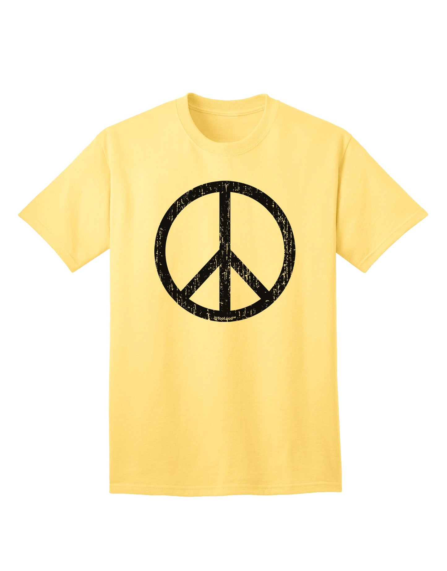 Peace Sign Symbol - Distressed Adult T-Shirt-Mens T-Shirt-TooLoud-Yellow-Small-Davson Sales