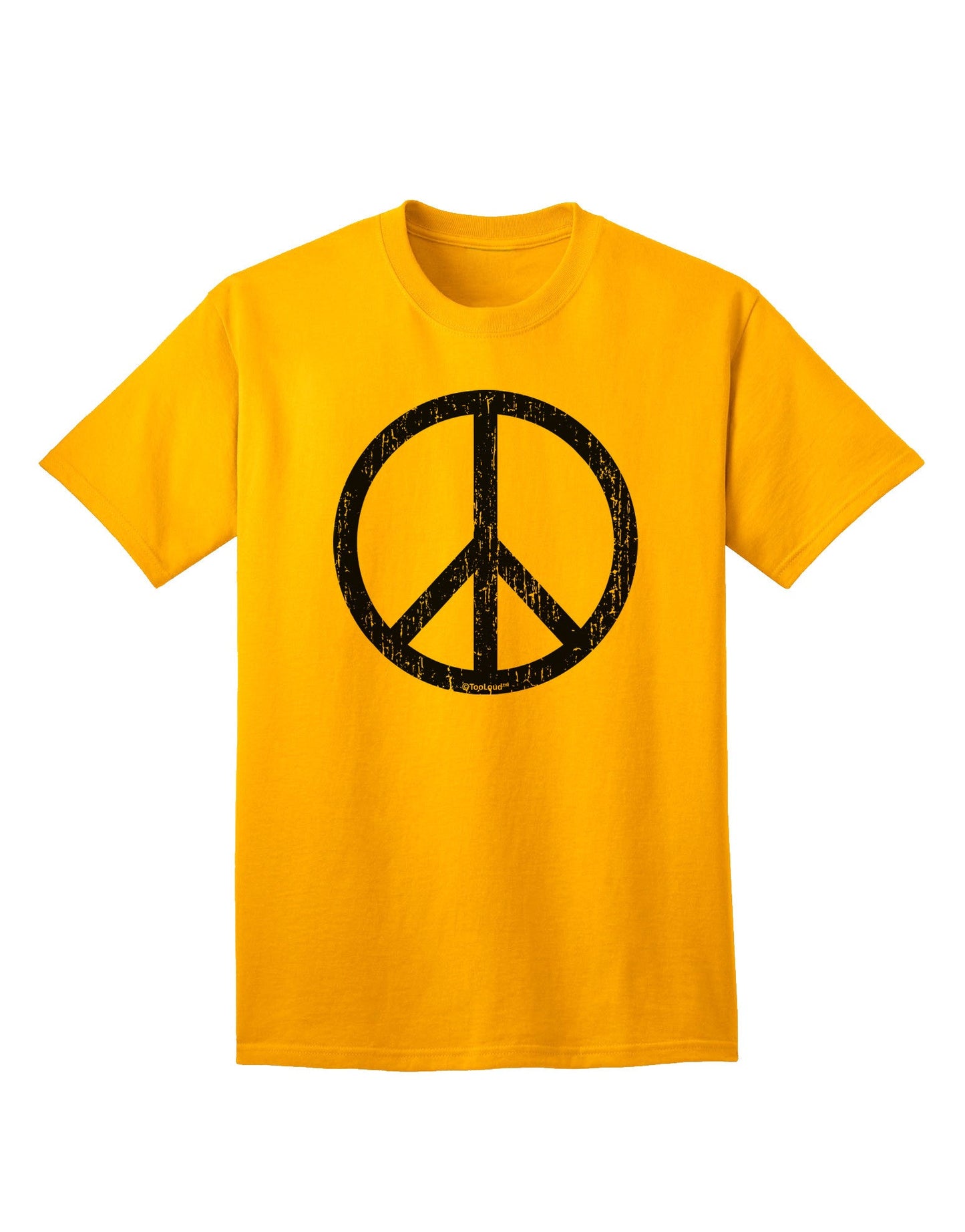 Peace Sign Symbol - Distressed Adult T-Shirt-Mens T-Shirt-TooLoud-Gold-Small-Davson Sales