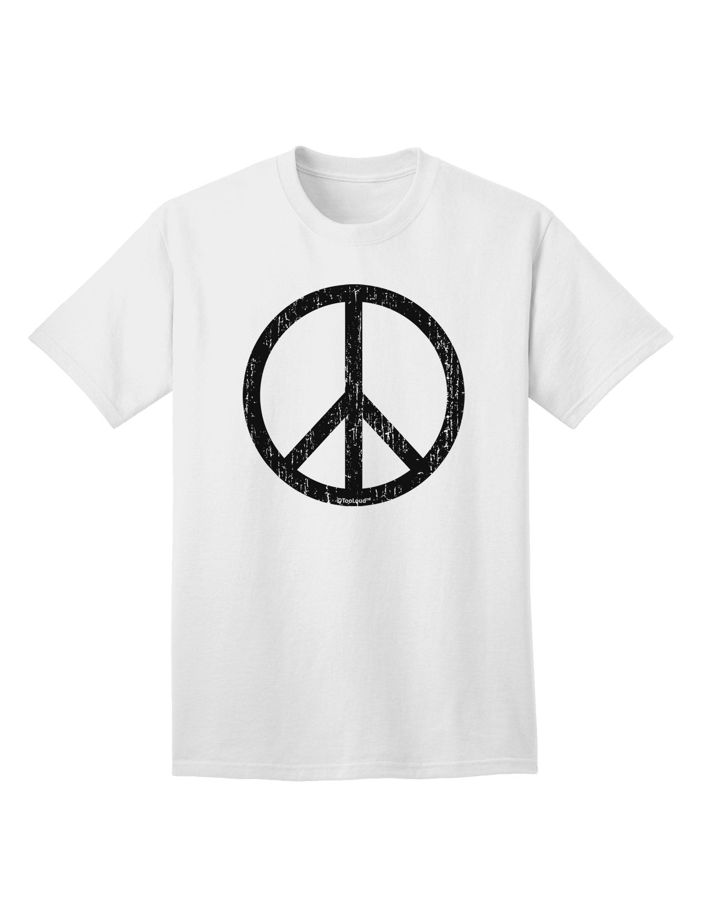 Peace Sign Symbol - Distressed Adult T-Shirt-Mens T-Shirt-TooLoud-White-Small-Davson Sales