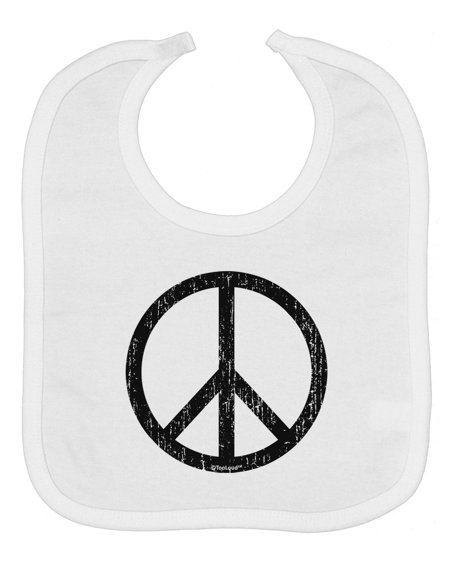 Peace Sign Symbol - Distressed Baby Bib