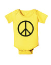 Peace Sign Symbol - Distressed Baby Romper Bodysuit-Baby Romper-TooLoud-Yellow-06-Months-Davson Sales