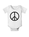 Peace Sign Symbol - Distressed Baby Romper Bodysuit-Baby Romper-TooLoud-White-06-Months-Davson Sales