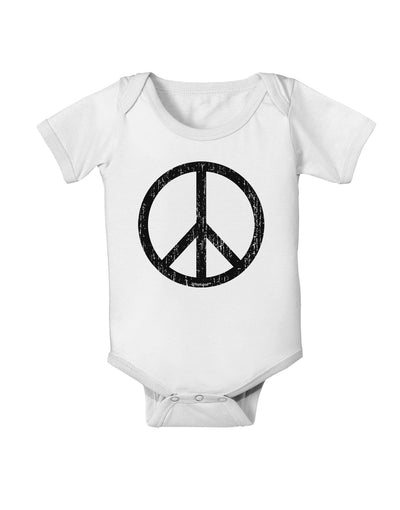 Peace Sign Symbol - Distressed Baby Romper Bodysuit-Baby Romper-TooLoud-White-06-Months-Davson Sales