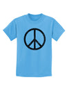 Peace Sign Symbol - Distressed Childrens T-Shirt-Childrens T-Shirt-TooLoud-Aquatic-Blue-X-Small-Davson Sales