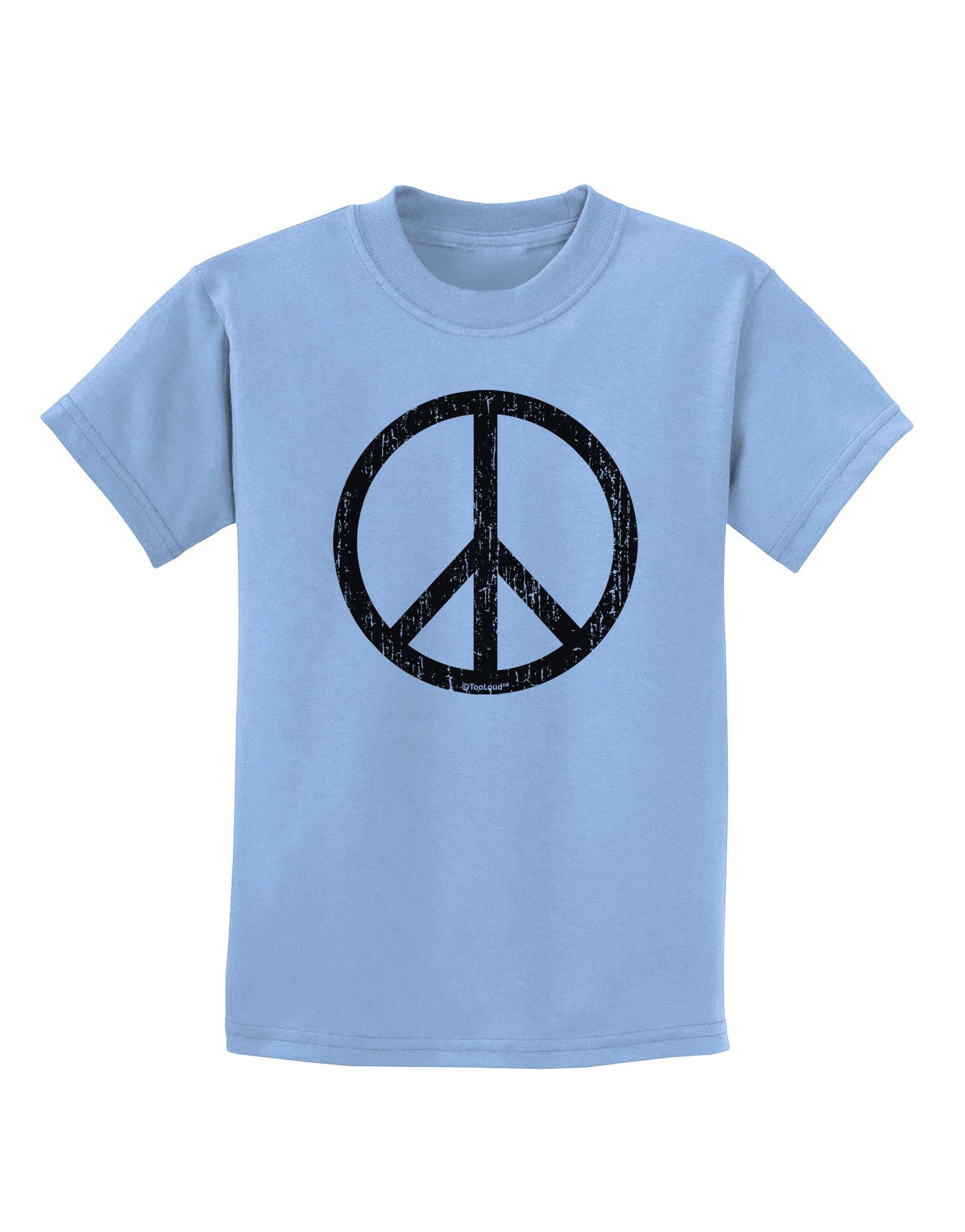 Peace Sign Symbol - Distressed Childrens T-Shirt-Childrens T-Shirt-TooLoud-Light-Blue-X-Small-Davson Sales