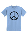 Peace Sign Symbol - Distressed Childrens T-Shirt-Childrens T-Shirt-TooLoud-Light-Blue-X-Small-Davson Sales