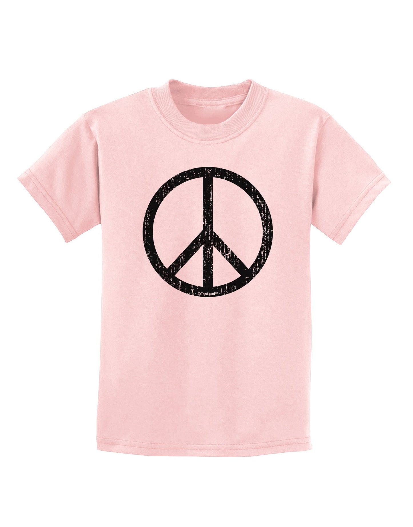 Peace Sign Symbol - Distressed Childrens T-Shirt-Childrens T-Shirt-TooLoud-PalePink-X-Small-Davson Sales