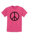 Peace Sign Symbol - Distressed Childrens T-Shirt-Childrens T-Shirt-TooLoud-Sangria-X-Small-Davson Sales