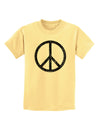 Peace Sign Symbol - Distressed Childrens T-Shirt-Childrens T-Shirt-TooLoud-Daffodil-Yellow-X-Small-Davson Sales